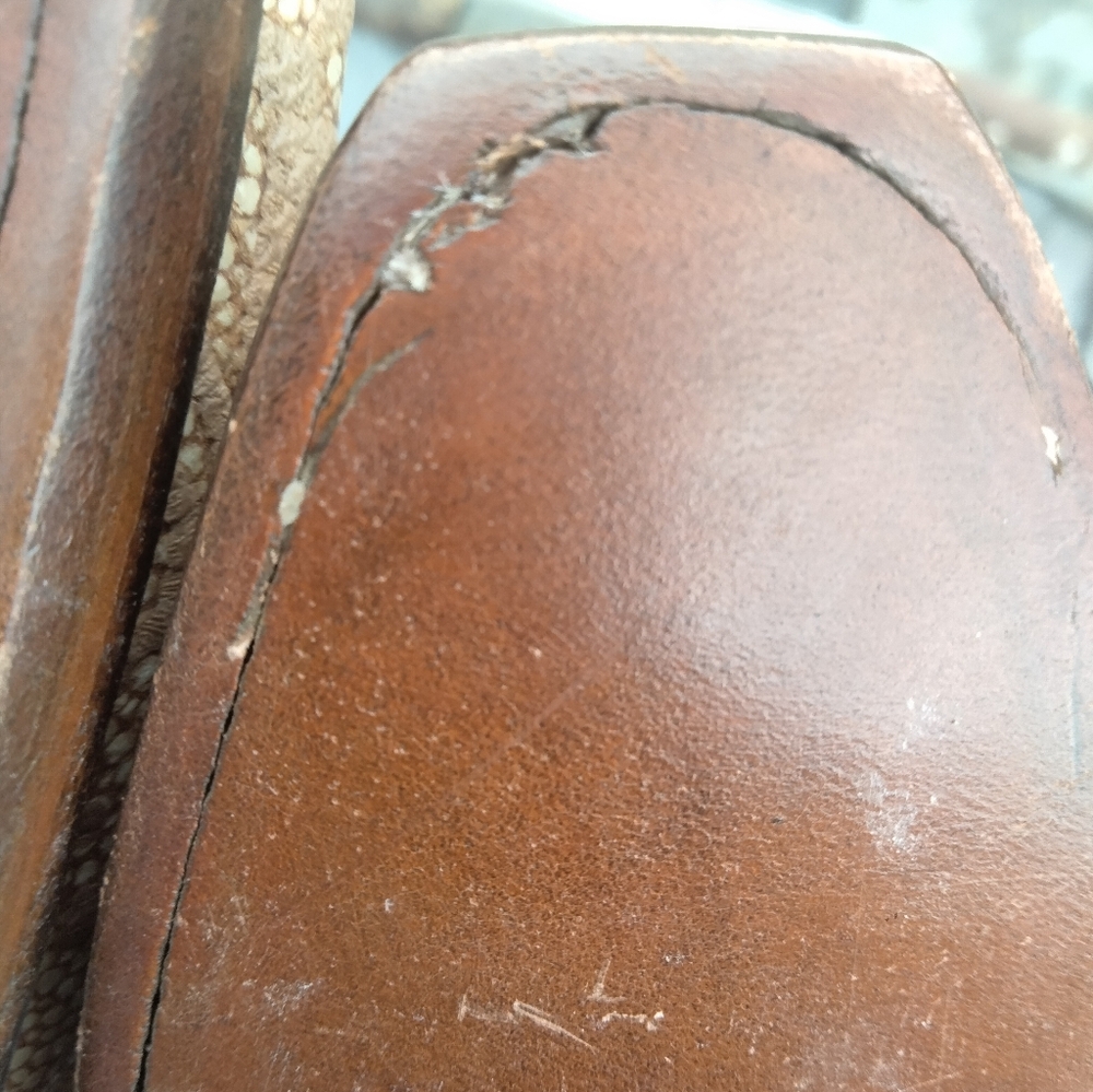 Lucchese Leather Textured Tan Heeled Boots Size 5 1/2 - Picture 14 of 16